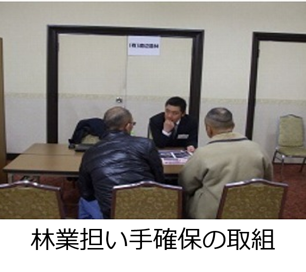 森林所有者に対する説明会にて青年林業士の方が所有者に対して助言を行っている様子