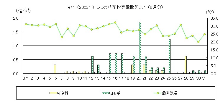 シラカバ花粉等飛散情報（8月）