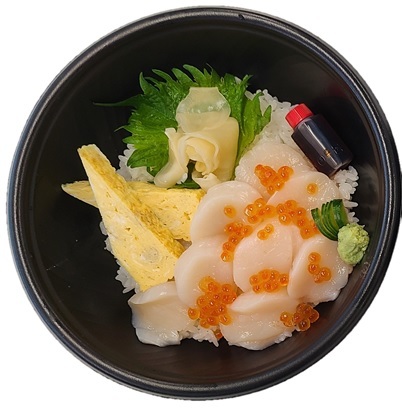 帆立刺身丼