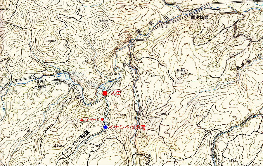 イナシベツの滝の詳細地図