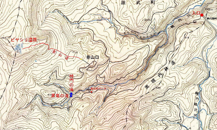 神門の滝の詳細地図