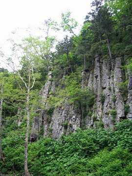 パンケの滝周辺の岩肌