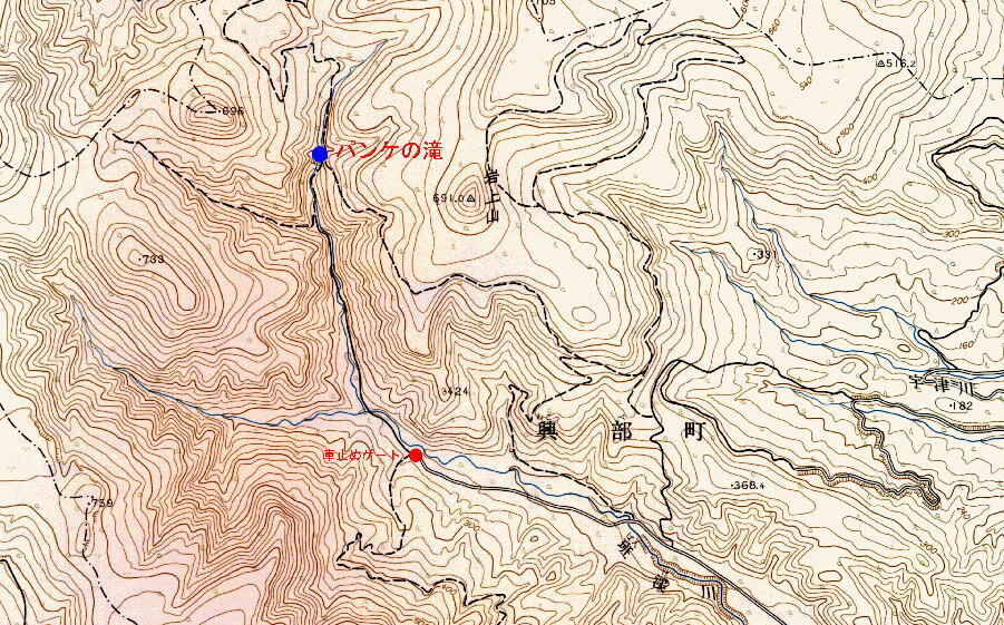 パンケの滝の詳細地図