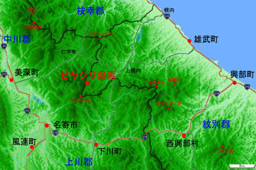 ピヤシリ湿原の地図