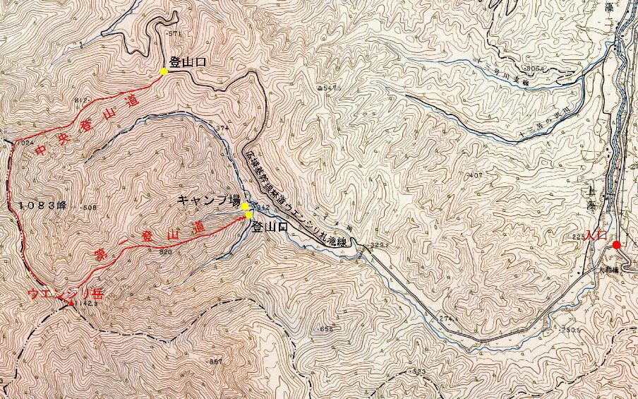 ウエンシリ岳の詳細地図