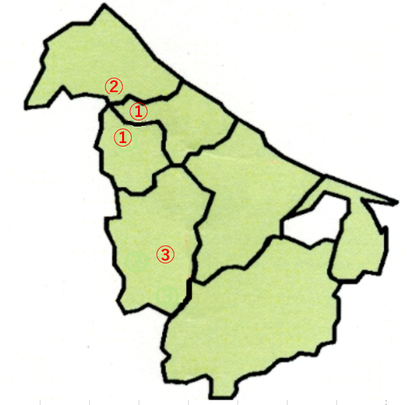 オホーツク西部展示林・試験林位置図