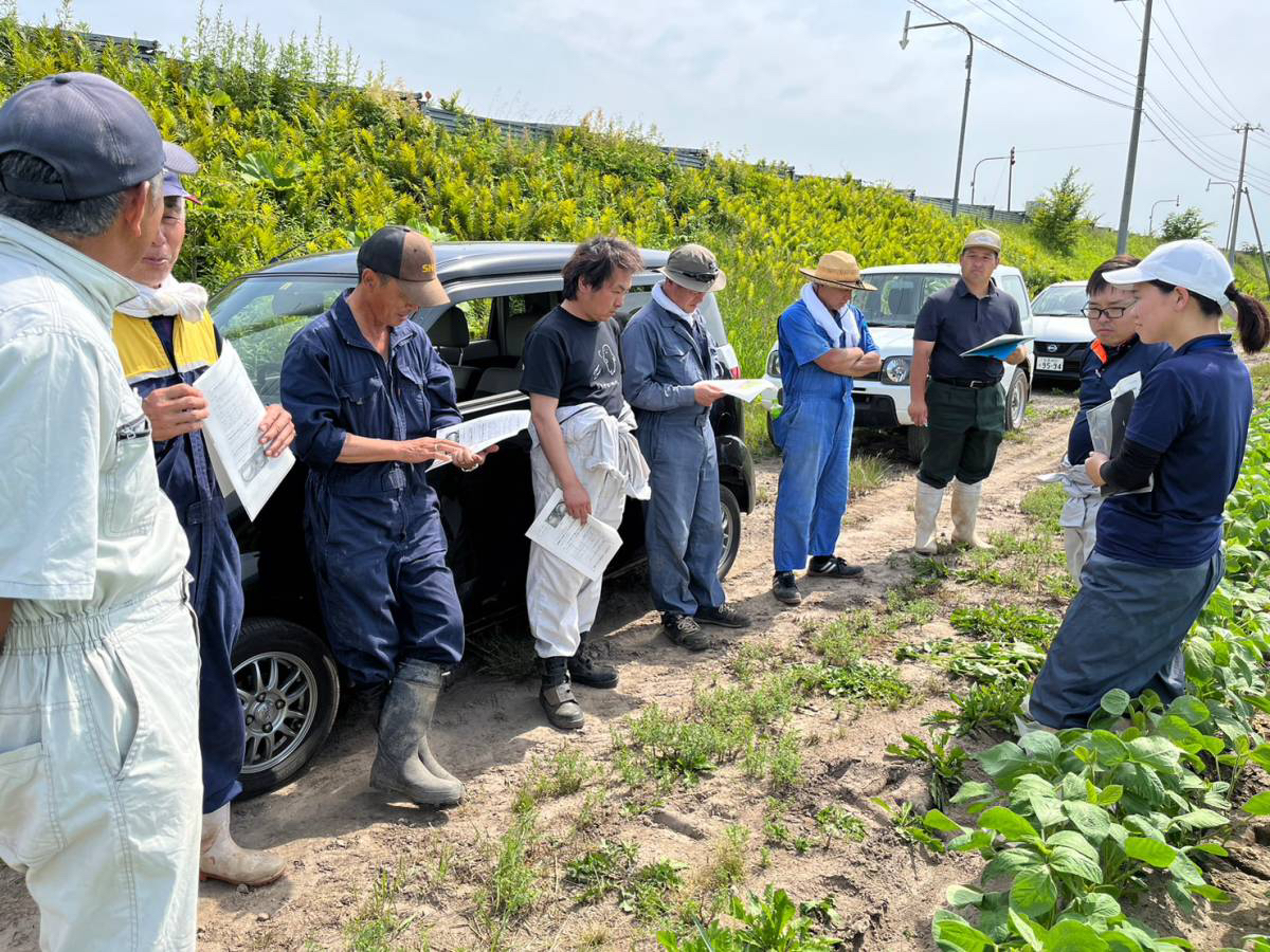 土壌物理性改善試験ほ場を視察